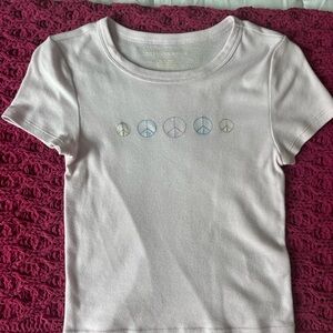 American Eagle Peace Sign T-Shirt - Light Purple